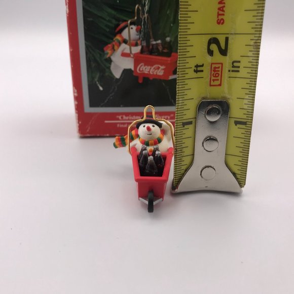 Coca Cola "Christmas Delivery" Snowman Ornament Vintage 1992 Coke Mini Enesco - Picture 8 of 9